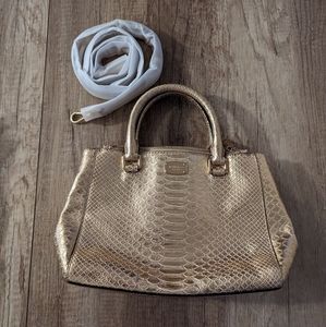 Michael Kors Gold Purse Snakeskin pattern